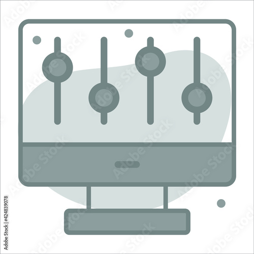 controller icon with background modern illustration