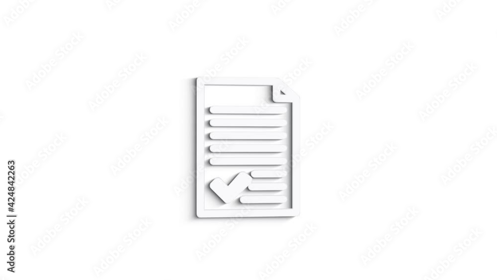 3D Line Icon Check mark Animation on white background. 4k 3D Line Icon Check mark Animation on white background. 4k