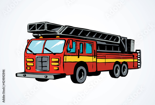 Fire truck. Vector drawing