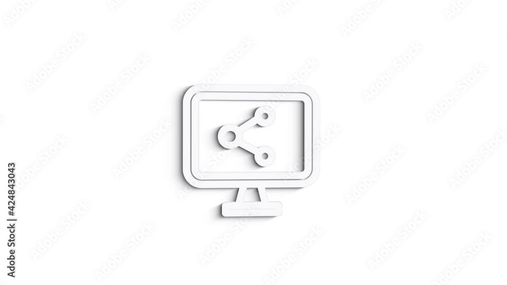 3D Line Icon Share Animation on white background. 4k 3D Line Icon Share Animation on white background. 4k