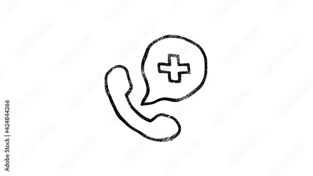 Call medical icon in hand draw style. Motion graphics Call medical icon in hand draw style. Motion graphics