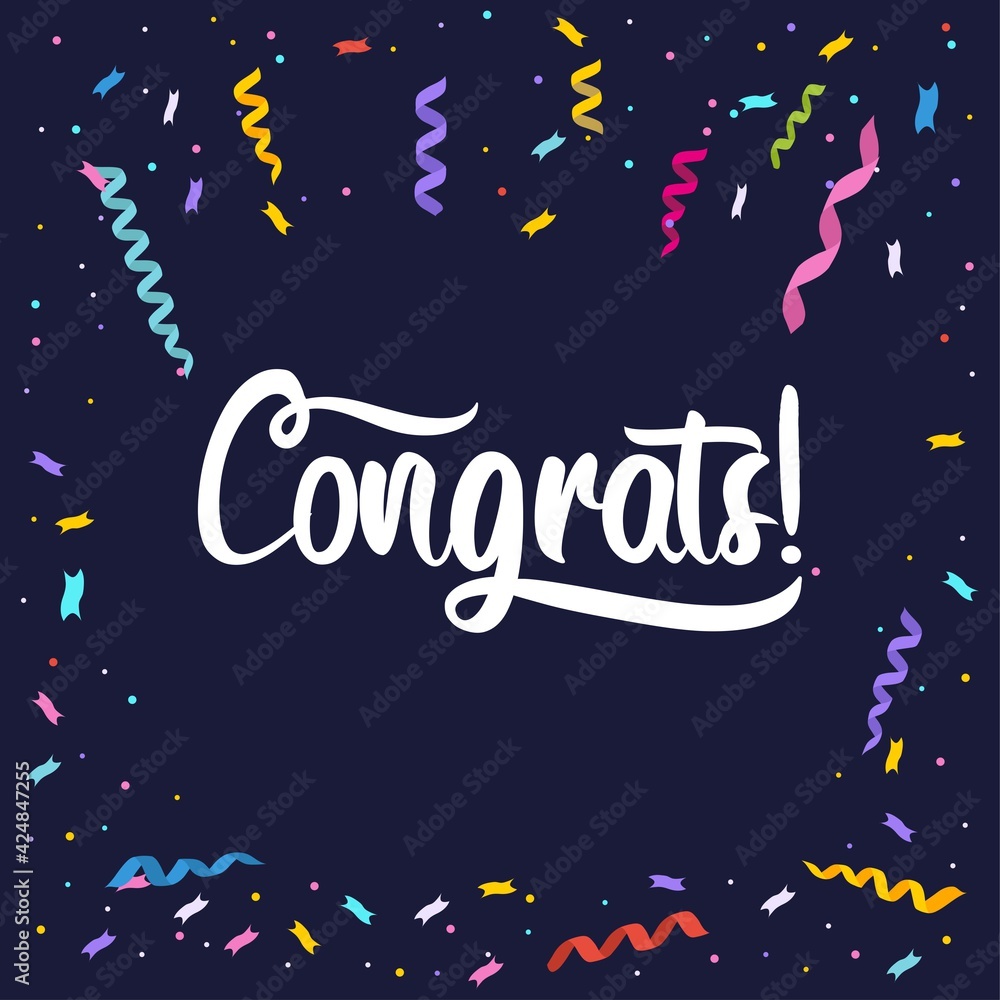 Congrats banner design template with lettering