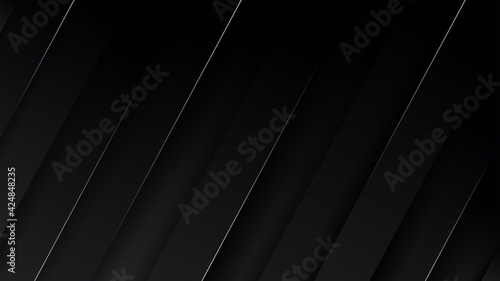 Premium black abstract background with overlap layer