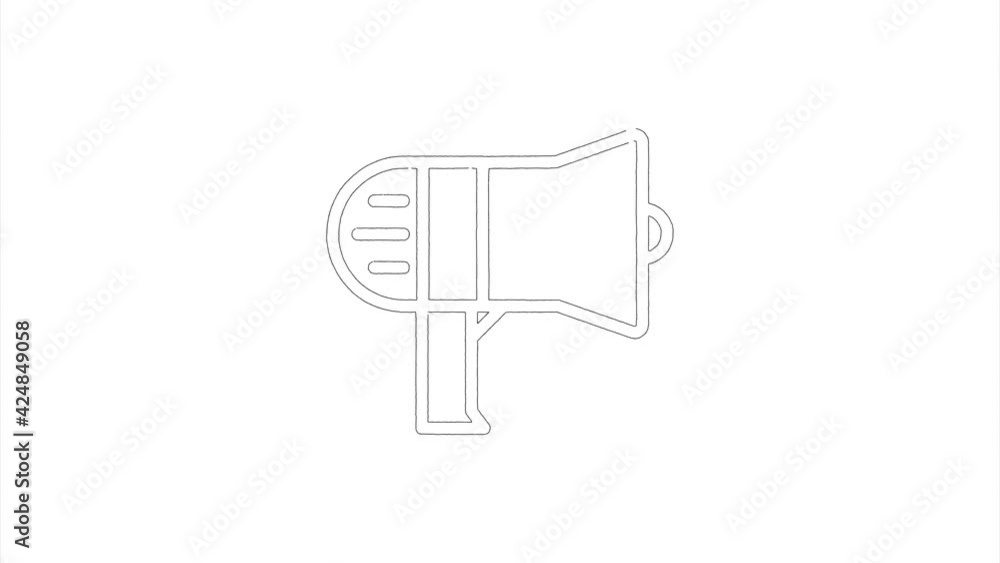 megaphone icon in hand draw style. Motion graphics megaphone icon in hand draw style. Motion graphics