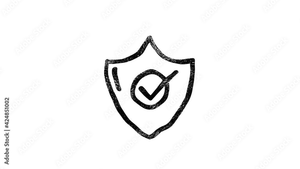 Protection icon in hand draw style. Motion graphics Protection icon in hand draw style. Motion graphics