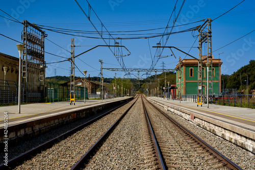 Railway station in Europe on a sunny summer day © JENOCHE