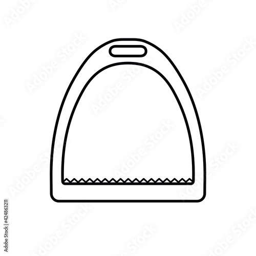 Vector flat horse equestrian saddle stirrup isolated on white background