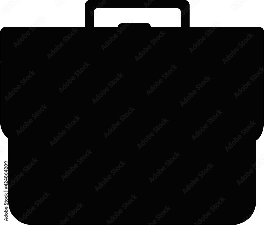 Vector illustration of a briefcase silhouette Vector illustration of a briefcase silhouette