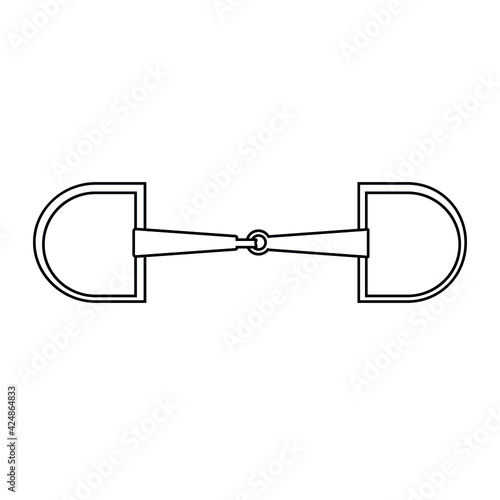 Vector flat horse equestrian bit snaffle isolated on white background