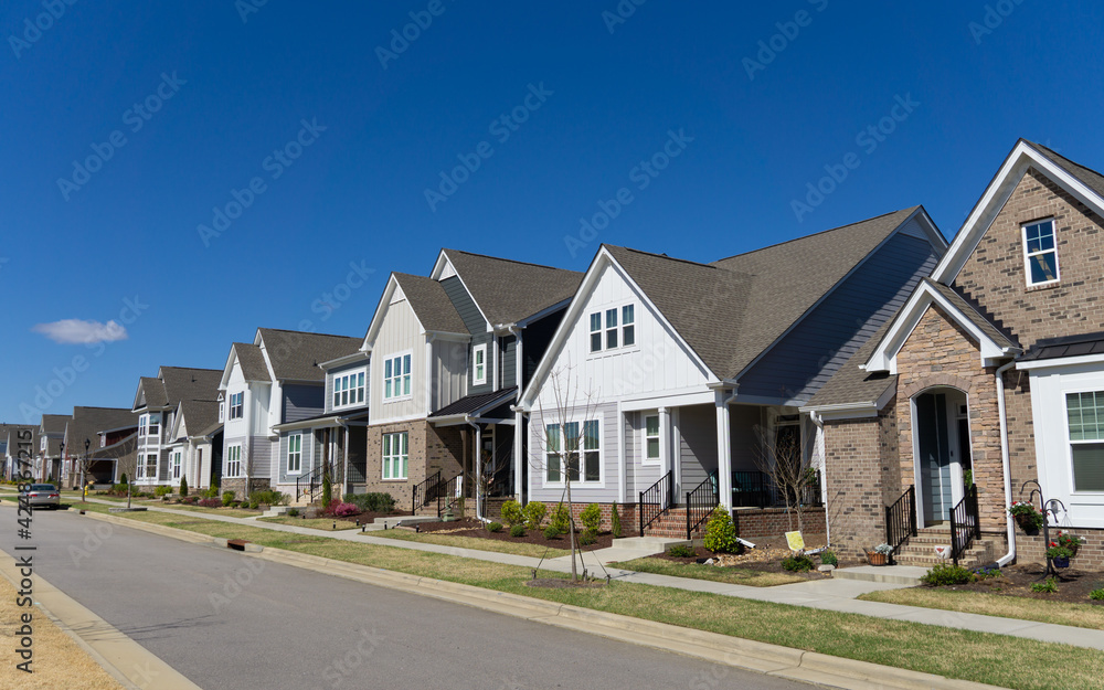 Obraz premium Street of suburban residential homes