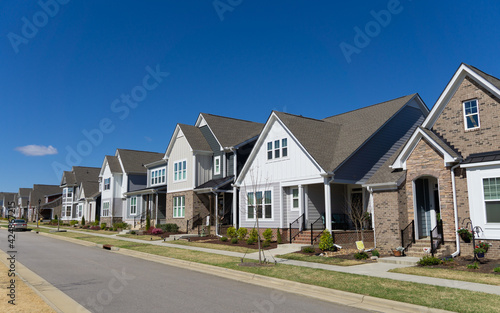 Street of suburban residential homes