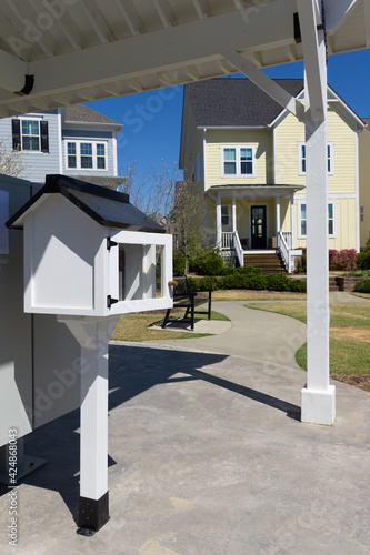 Children free library box at neighborhood's mailbox area