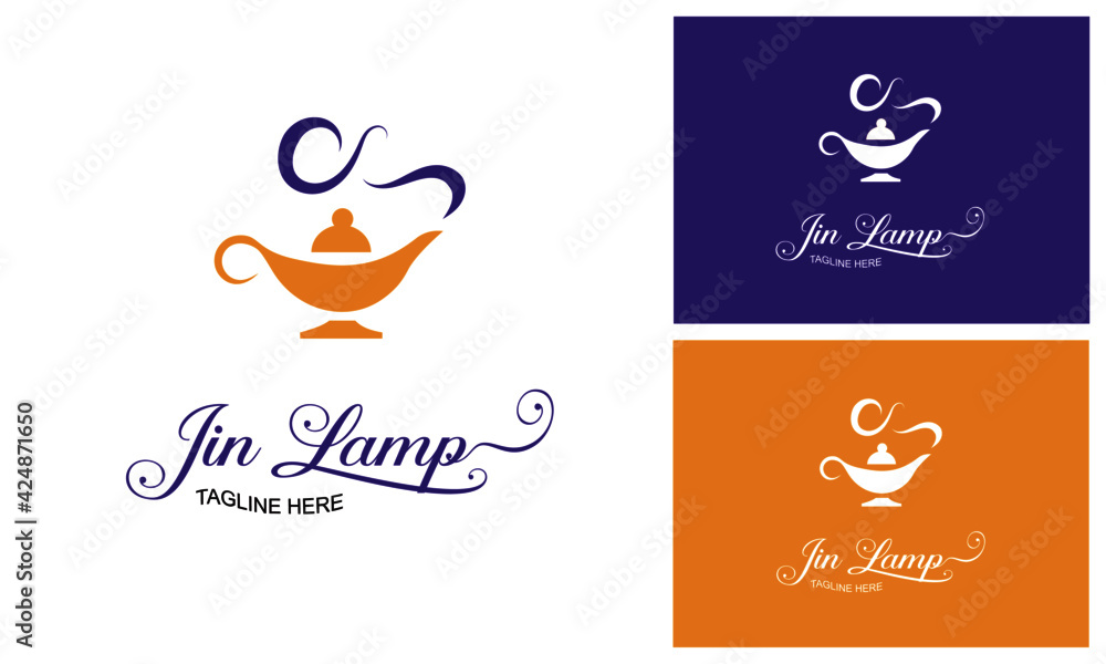 Genie lamp Logo Design Template-Magic Lamp Logo.