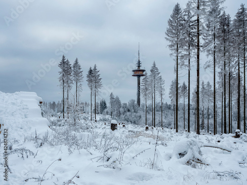 A nice picture of the Fernmeldeturm, Hohe Wurzel near Wiesbaden, Germany photo