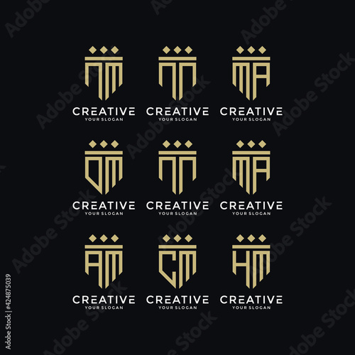 six Set of creative, elegant and simple letter logo design templates, etc.