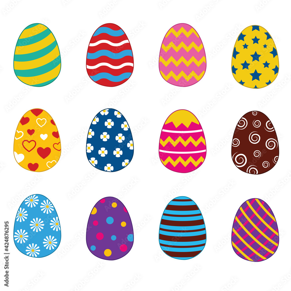 Cute Multi-Colored Patterned Easter Eggs