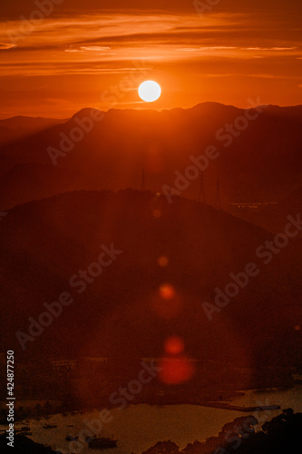 sunset in the mountains