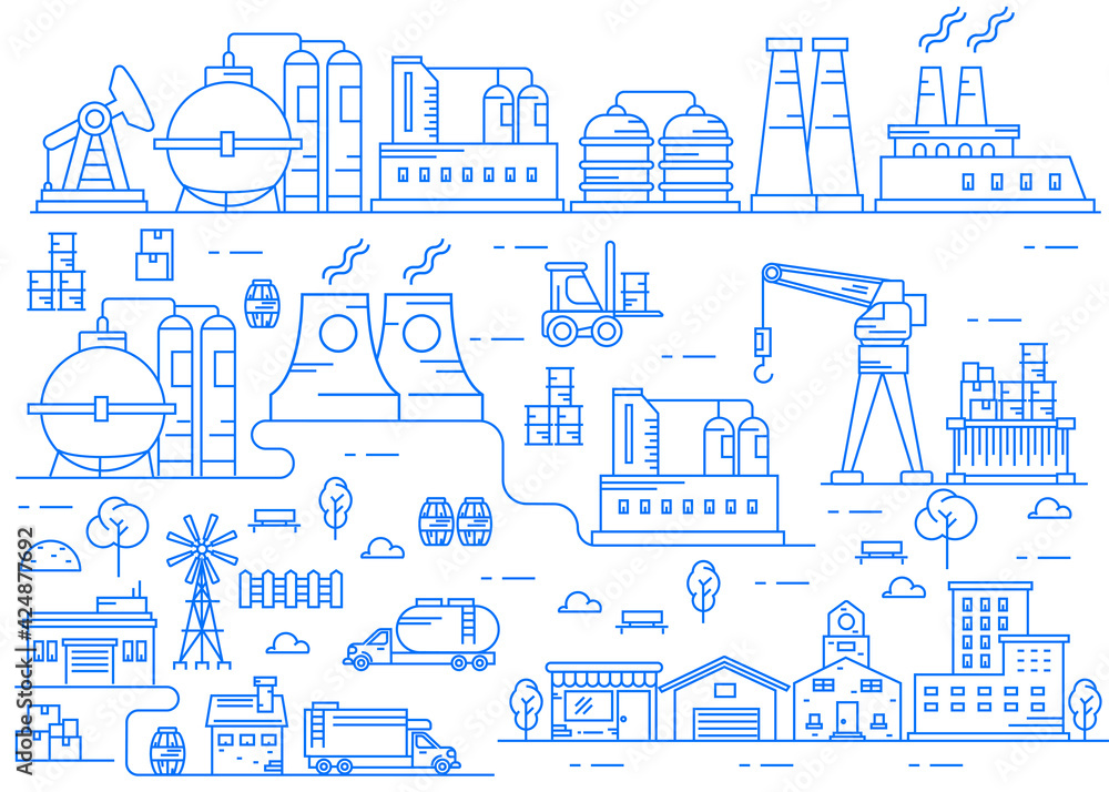 Line art vector Area Production Industry Illustration Line art vector Area Production Industry Illustration