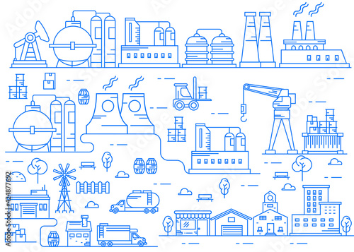 Line art vector Area Production Industry Illustration