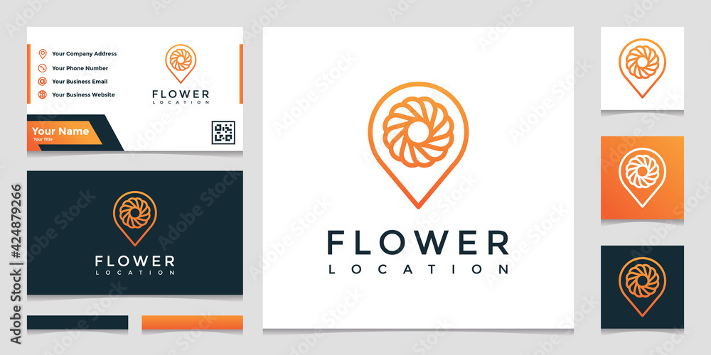 elegant logos, flower locations and business cards elegant logos, flower locations and business cards
