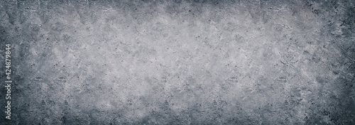 Grey stone background, grey cement texture. Top view, flat lay, toning