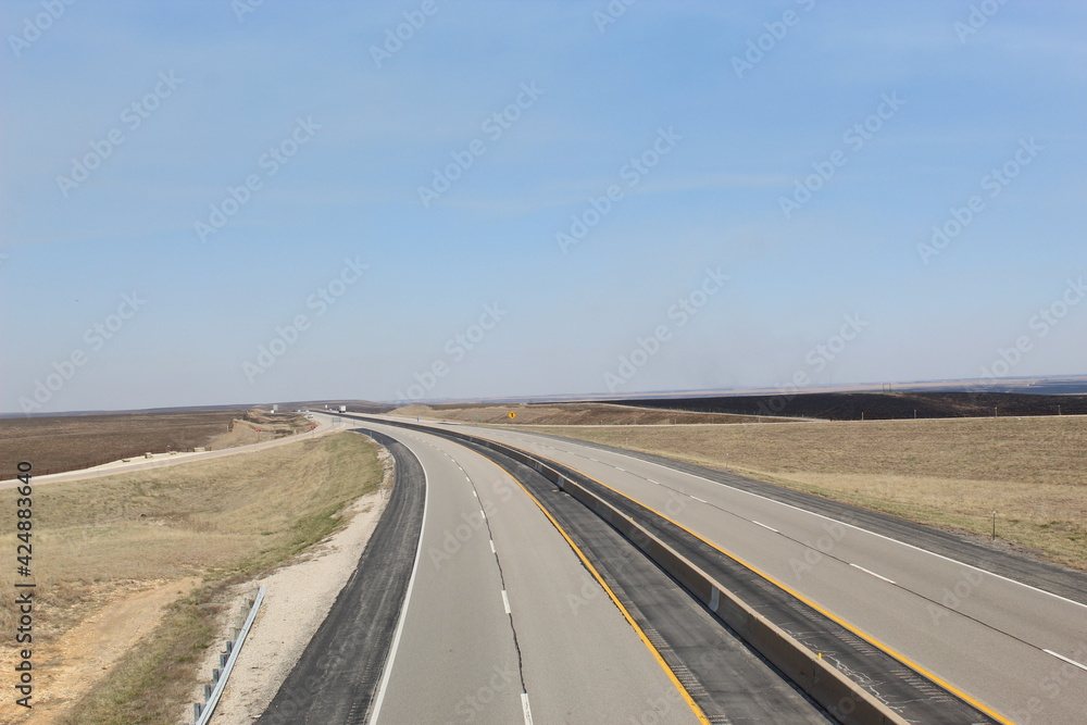 Kansas Turnpike during early spring day