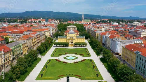 Panorama of downtown Zagreb in Croatia