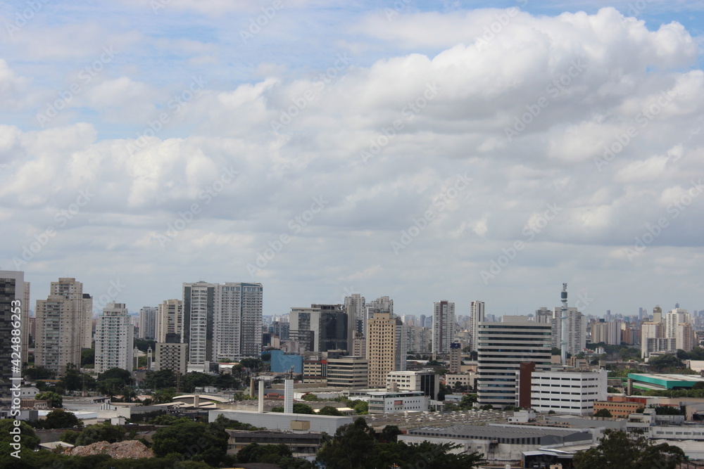 Cityscape with blue sky on a sunny day