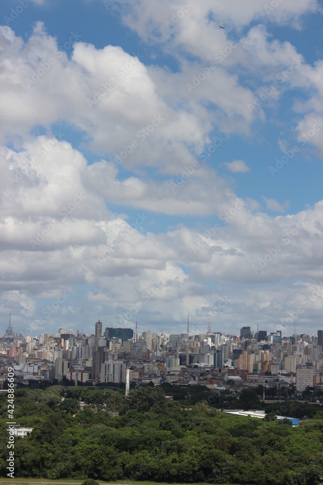 Cityscape with blue sky on a sunny day Cityscape with blue sky on a sunny day