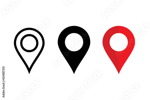 Location pin icon vector Illustration. navigation icon. search map icon. location place. Map pointer icon. GPS location symbol. 
