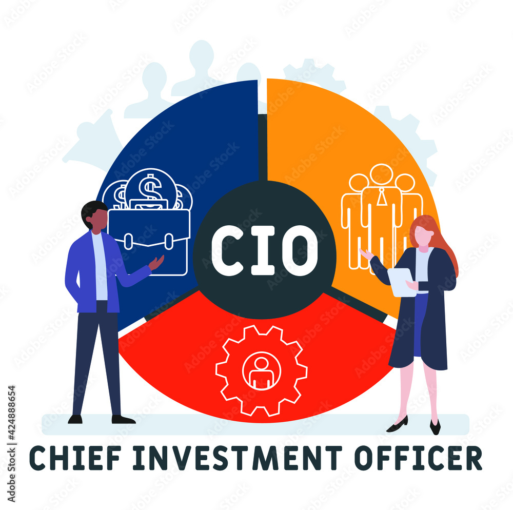 Flat design with people. CIO - Chief Investment Officer acronym, business concept background. Vector illustration for website banner, marketing materials, business presentation, online advertising. Flat design with people. CIO - Chief Investment Officer acronym, business concept background. Vector illustration for website banner, marketing materials, business presentation, online advertising.