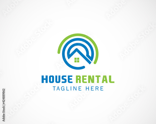house rental logo real estate building illustration logo