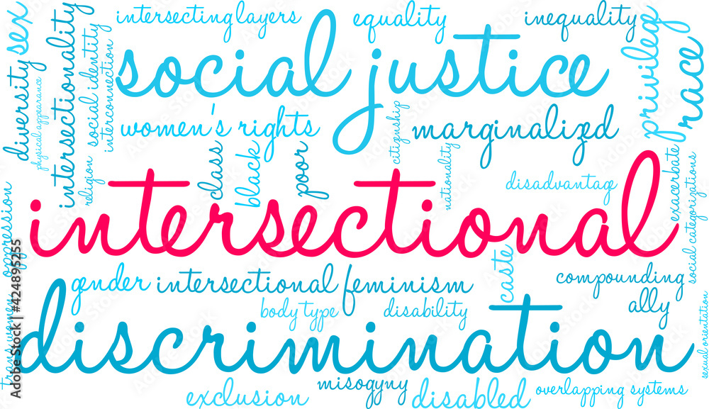 Intersectional Word Cloud on a white background. Intersectional Word Cloud on a white background.