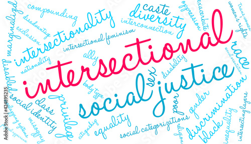 Intersectional Word Cloud on a white background. 