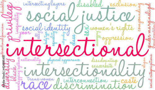 Intersectional Word Cloud on a white background. 
