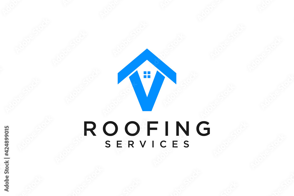 Logo design of V in vector for construction, home, real estate, building, property. Minimal awesome trendy professional logo design template on white background. Logo design of V in vector for construction, home, real estate, building, property. Minimal awesome trendy professional logo design template on white background.