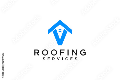 Free Download Logo design of V in vector for construction, home, real estate, building, property. Minimal awesome trendy professional logo design template on white background. - GFXLoad