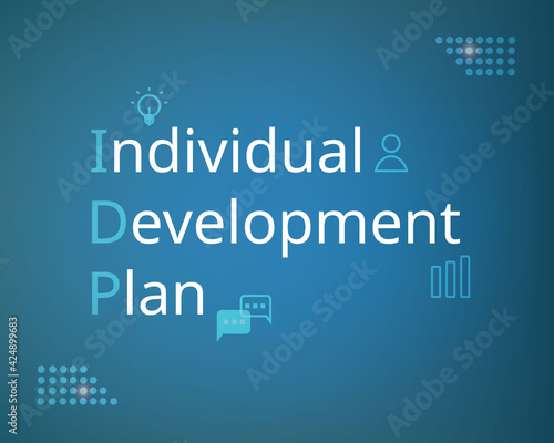 individual development plan (IDP) sign to help employees in career and personal development vector photo
