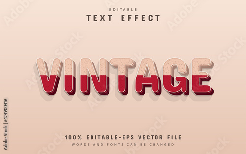 Vintage text effect editable