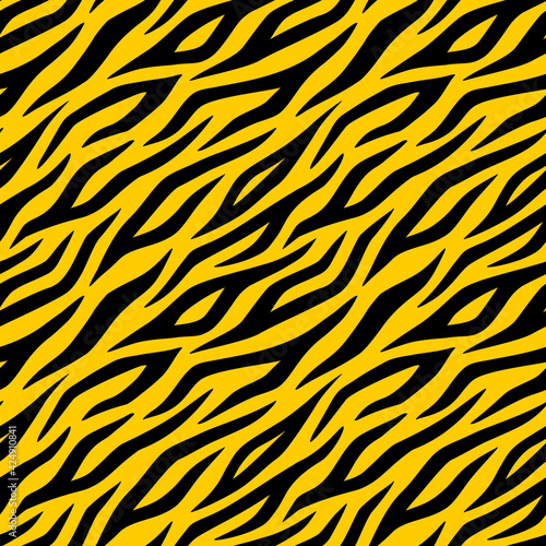 虎柄のシームレスパターン背景素材
