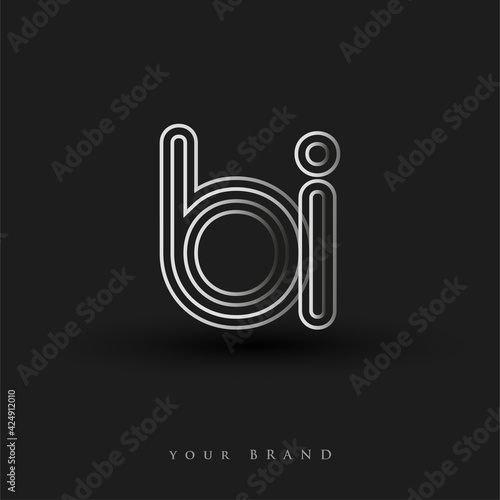 initial logo BI colored black and white with striped composition and lowercase, Vector logo design template elements for your business or company identity.