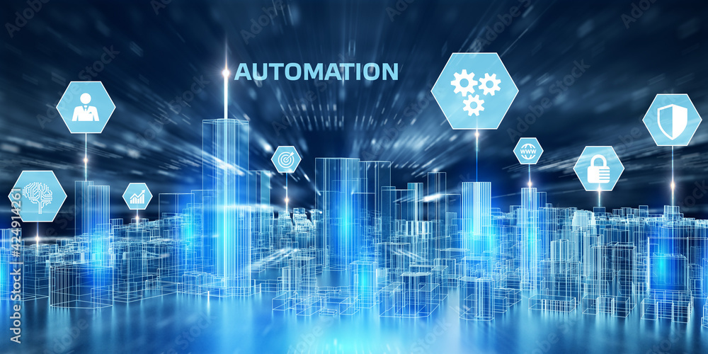 Automation Software concept as an innovation. Business, Technology, Internet and network concept. Automation Software concept as an innovation. Business, Technology, Internet and network concept.
