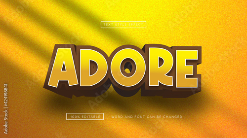 Yellow Adore Text effect editable premium free download