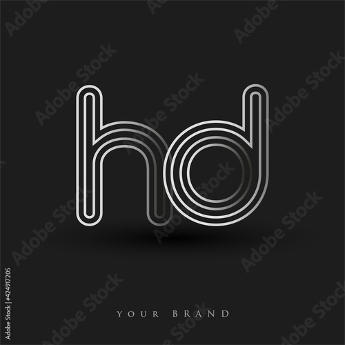 initial logo HD colored black and white with striped composition and lowercase, Vector logo design template elements for your business or company identity.