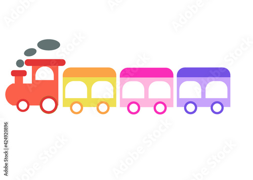 パステルカラーのかわいい汽車