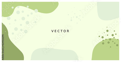 Vector abstract creative background in minimal trendy style with copy space for text and modern art shapes, digital collage, horizontal design template for social media and websites 