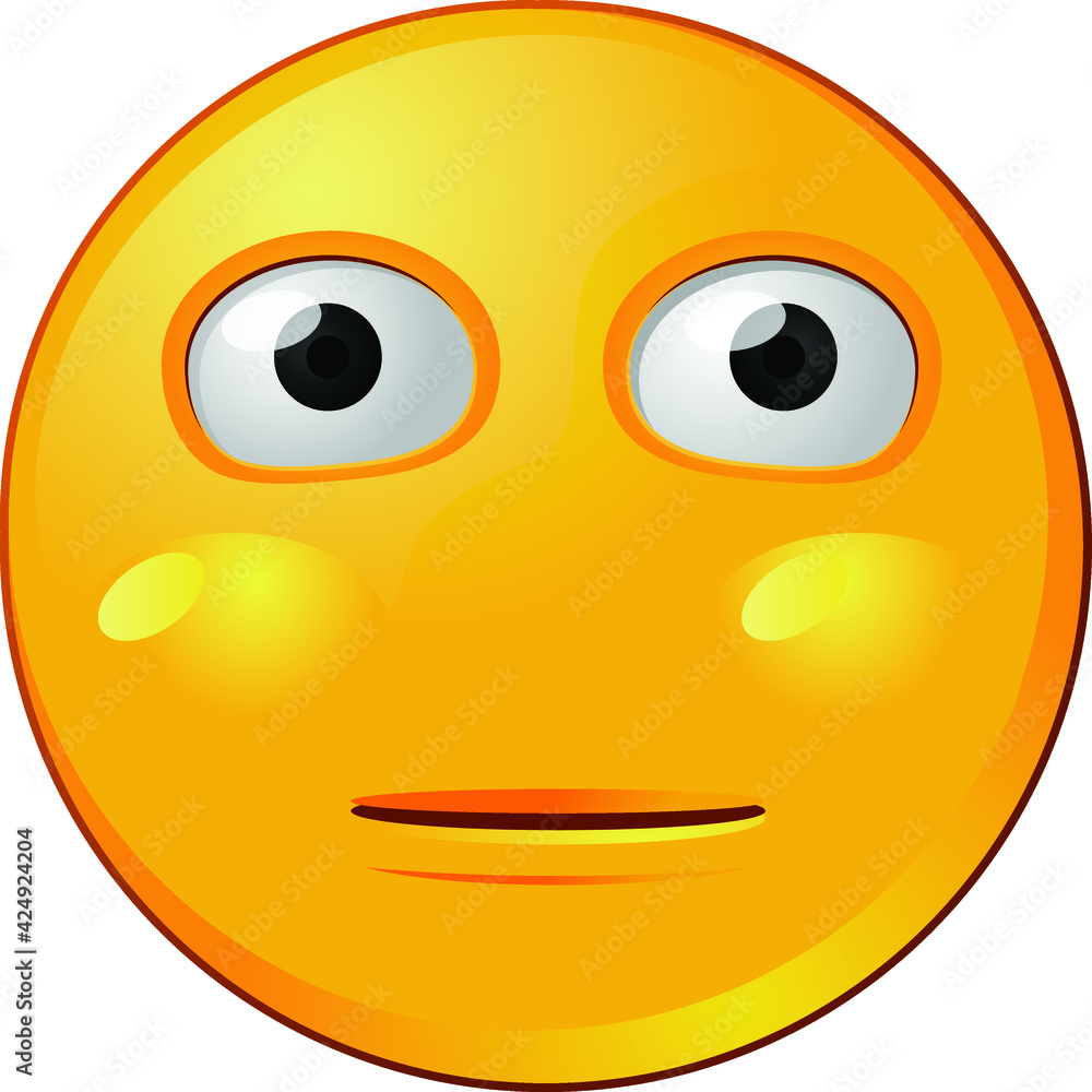 Fototapeta premium Serious or neutral emoji or emoticon vector