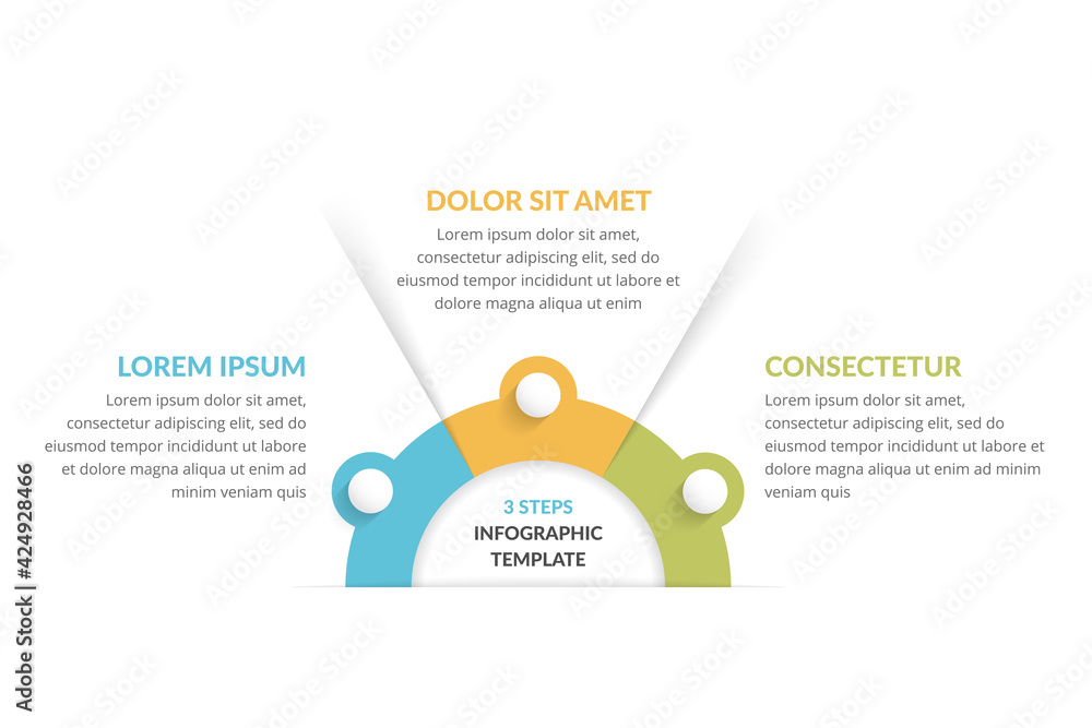 Fototapeta premium Infographic Template with 3 Steps