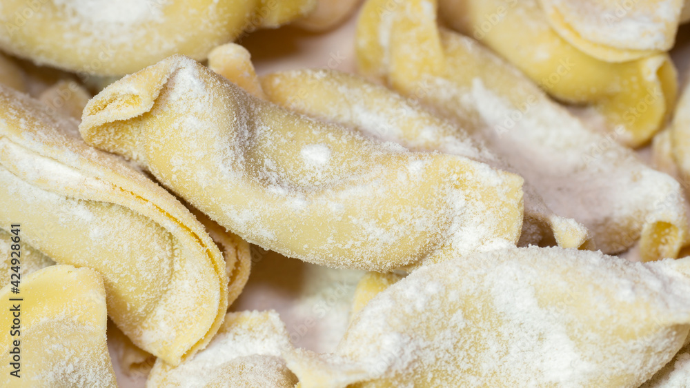 A kind of ravioli, casoncelli, home made traditional food of the Bergamo area, Italy. Delicious Italian food A kind of ravioli, casoncelli, home made traditional food of the Bergamo area, Italy. Delicious Italian food