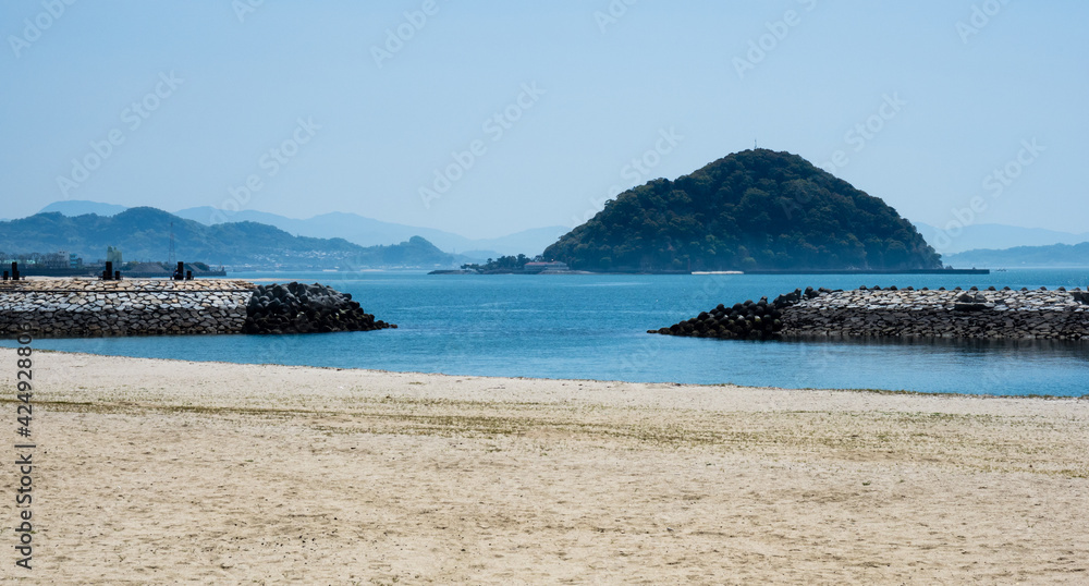 Beautiful beach at Roadside Station Kazahaya-no-sato Fuwari - Matsuyama, Ehime prefecture, Japan Beautiful beach at Roadside Station Kazahaya-no-sato Fuwari - Matsuyama, Ehime prefecture, Japan